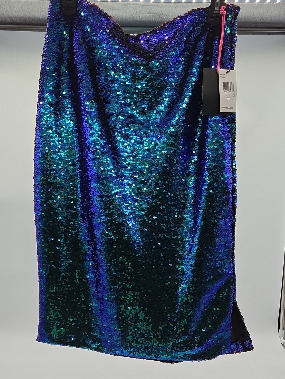 Sequin Pencil Skirt in Blue-Green - Women's